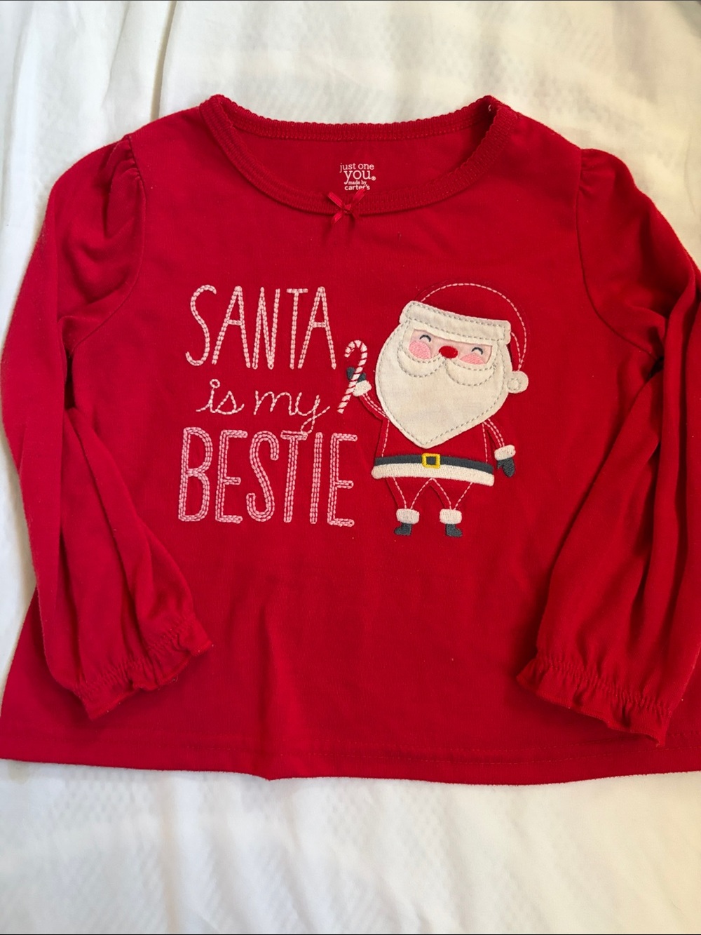 Carter's Red Santa Is My Bestie Long Sleeve Tee